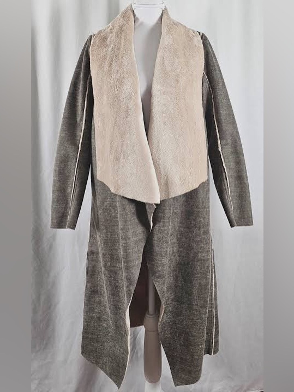 AMADI Faux Fur Lined Open Front Cardigan Coat XL (Anthropologie)